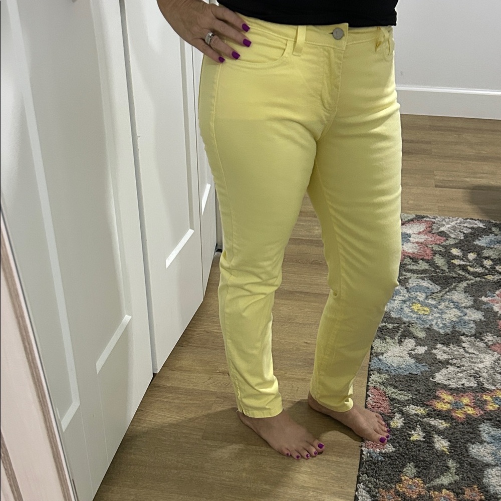 NYJD Yellow Lift & Tuck Ankle Zipper Jeans / Pants |Size 4